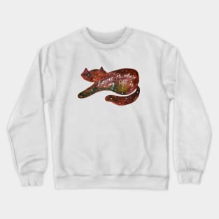 Watercolor galaxy cat - orange Crewneck Sweatshirt